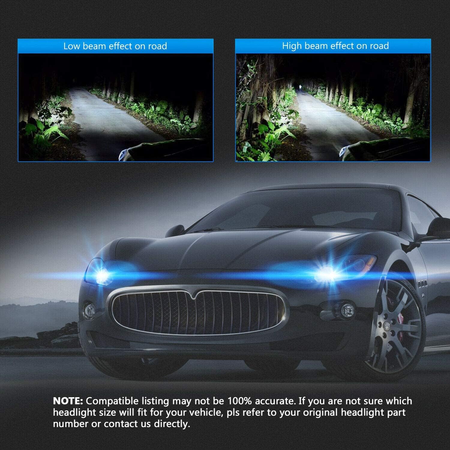 MOSTPLUS LED Headlight H4 9003 Hi/low Bulb 100W 13000LM TX1860 Chip 6000K White One Pair