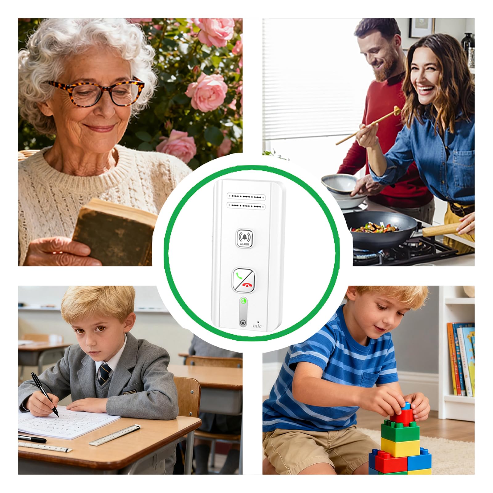 Interphone sans fil 2 voies avec support magnétique Portée 500 m Talkie-walkie d'urgence pour la sécurité intérieure et extérieure