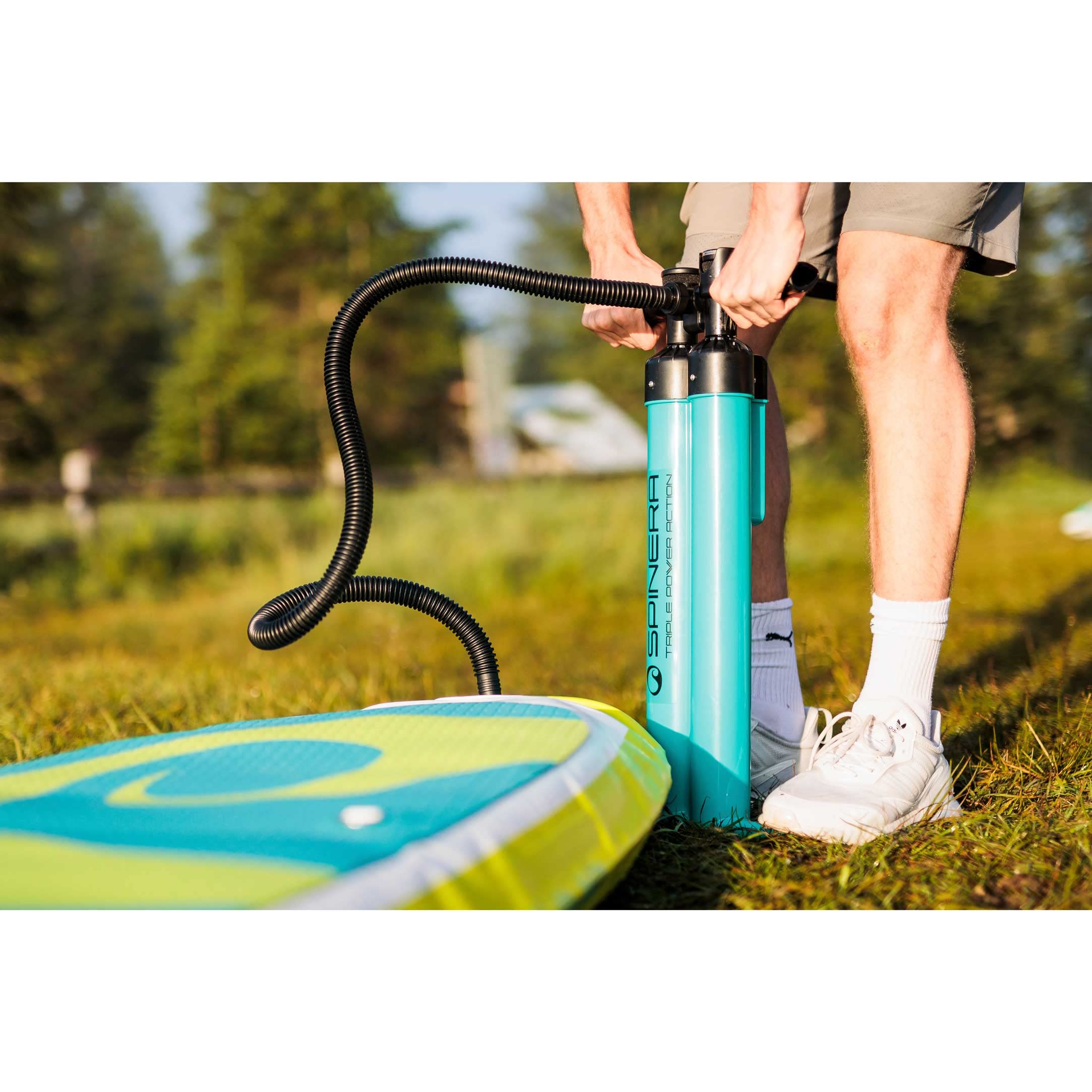 Spinera SUP & Kayak Pompe a mano – Doppio hub e pompe di potenza con manometro – Vari modelli e volumi per tavole gonfiabili e barche