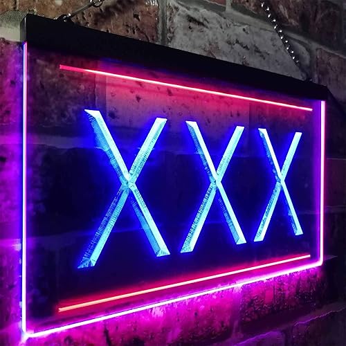 Miniatura 3 de ADVPRO XXX - Letrero de neón LED de doble color iluminado para adultos, rojo y azul, 16 x 12 pulgadas, st6s43-i0791-rb
