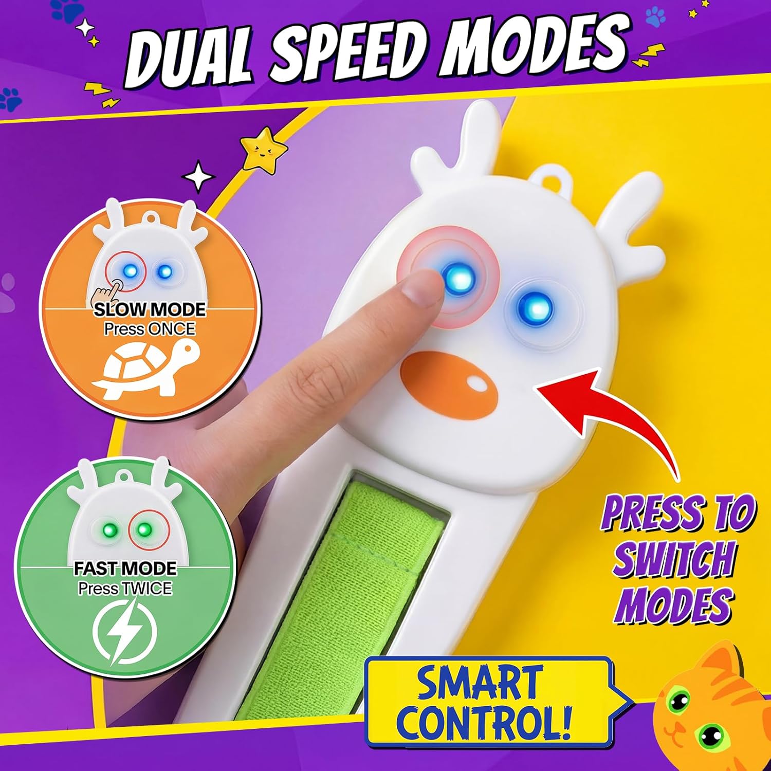 Interactive Cat Toy for Indoor Cats: Door-Mounted Automatic Moving Enrichment Cat Toy with Adjustable Motion Modes, Rechargeable Electric for Kittens & Bored Adult Cats, Hands-Free Pet Play Accessory