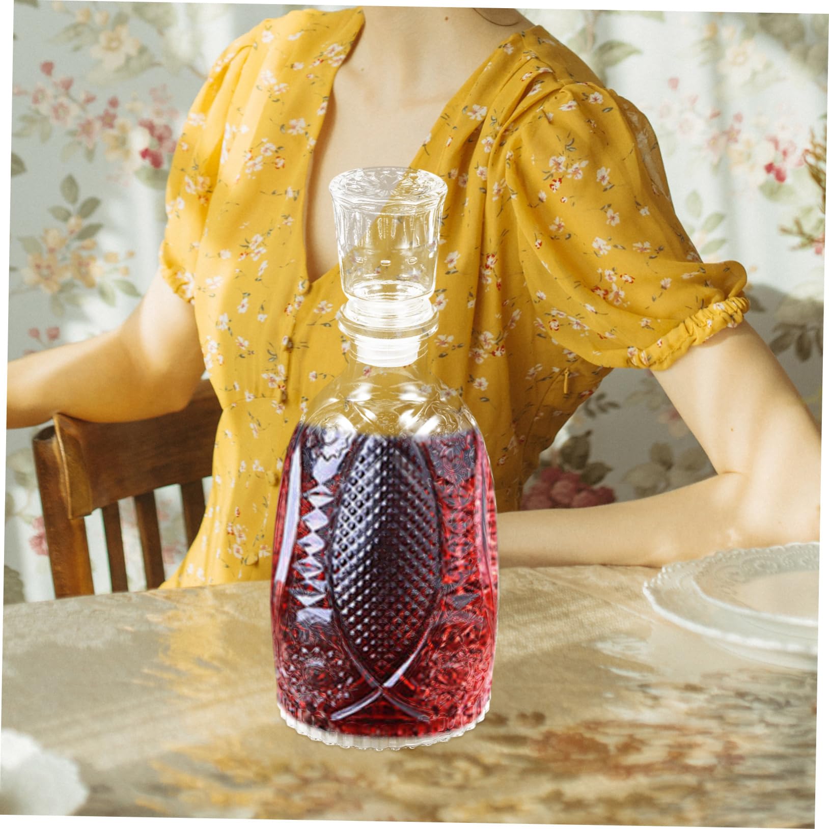 FUNOMOCYA Transparent Glass Wine Bottle Wine Rack Whiskey Holder Wine Glasses Decor Glass Bottles for Glass Bottles Glass Wine Bottles Whisky Decanter Glass Beer Bottles