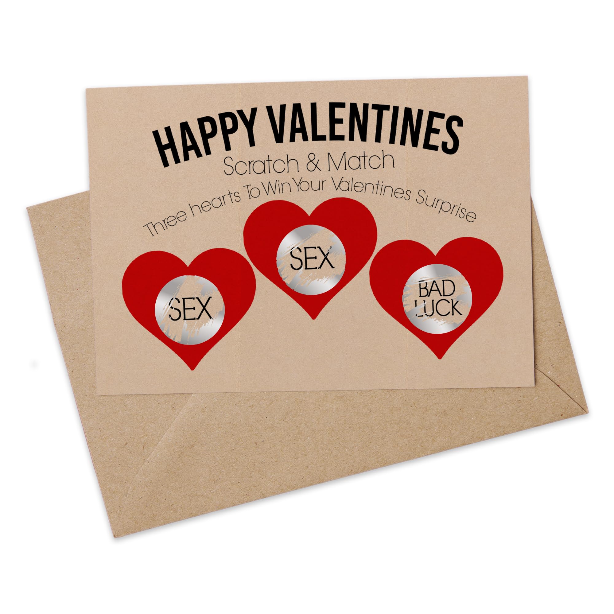 Print Maniacs Rude Valentine Scratch Card Adult Girlfriend to Boyfriend Naughty Love Cute Choose to Win or Lose A*al BJ S*x 69 Joke Funny (Lose S*x)