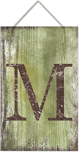 Vista 106 de Letrero colgante de madera con letra J, letrero de madera para decoración del hogar, 26 letras del alfabeto de metal, placa de madera, decoración