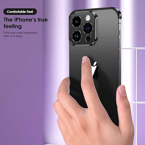 Miniatura 7 de Losin Funda compatible con iPhone 15 con protector de lente de cámara, metal de aluminio, sin marco, diseño sin bordes, delgada y ligera, a prueba