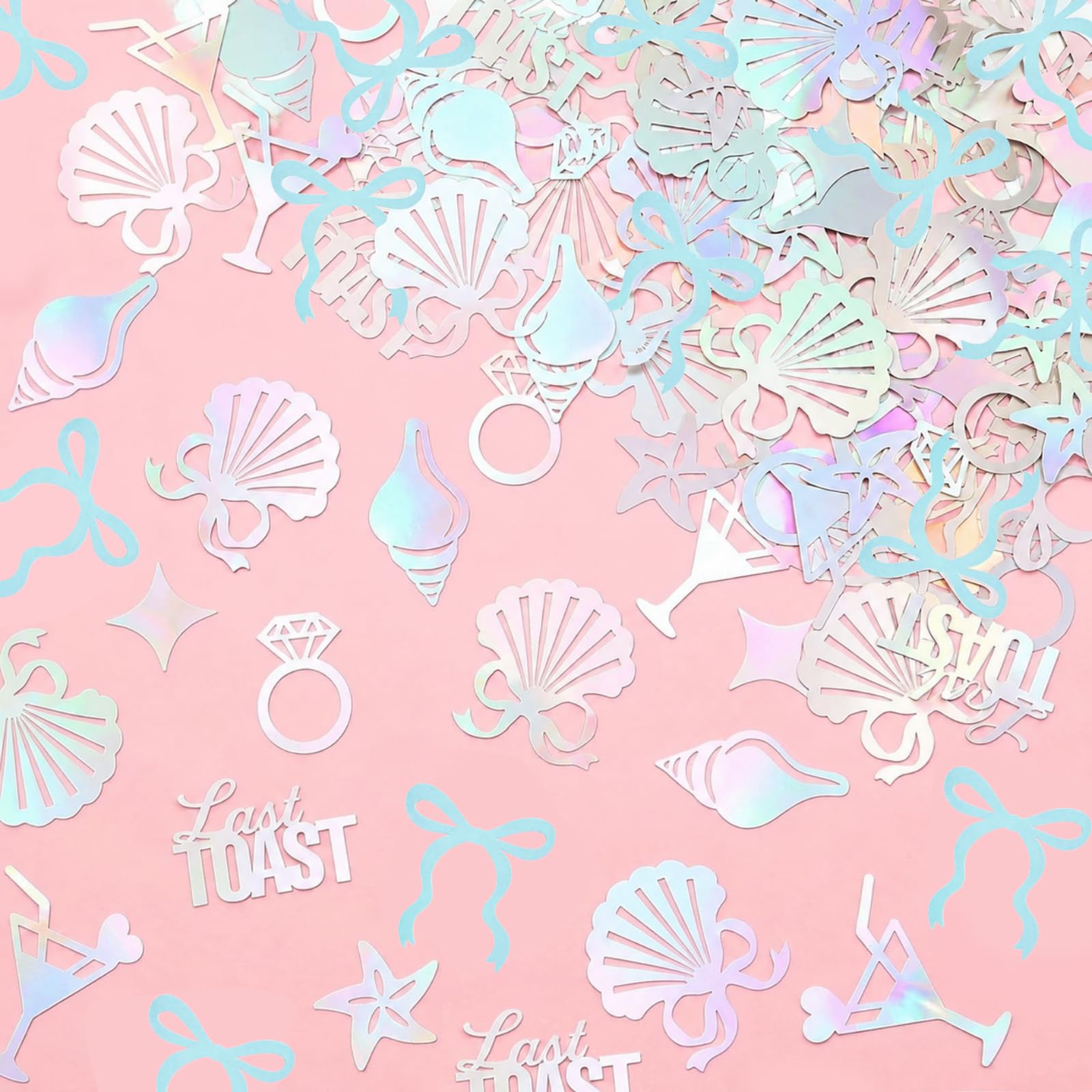 Funrous 300 Pcs Last Toast on The Coast Confetti Iridescent