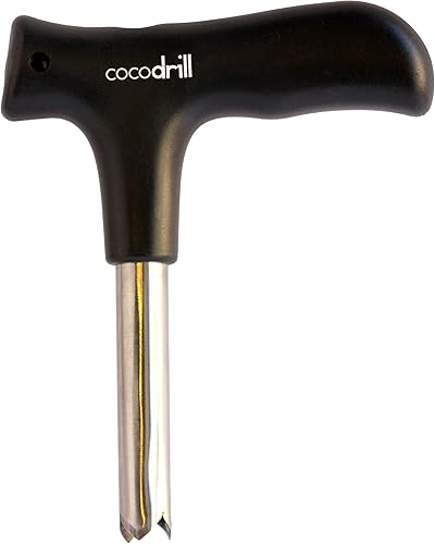 Miniatura 6 de CocoDrill Herramienta abridor de coco + popote reutilizable - Paquete combinado - Beber de acero inoxidable - 1 pajita de metal + limpiador -