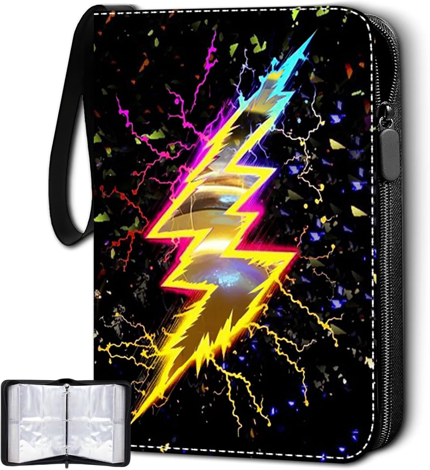 Trading Card Binder-440 Pockets Premium Trading Card Book, Double-Side Collectible Card Albums Compatible with Game/Baseball/Football/TCG Card, Waterproof PU Zippered Storage Card Holder