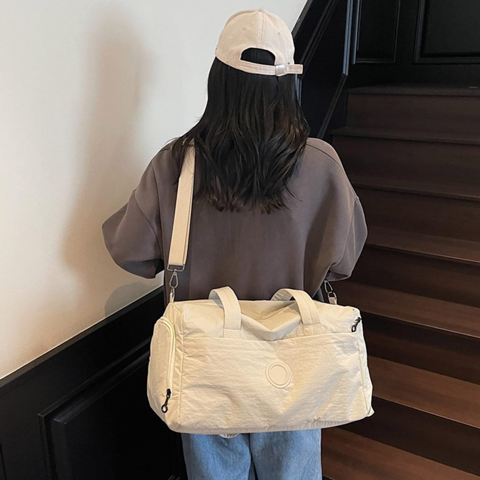 Bolsa de gimnasio con compartimento para zapatos, bolsa de entrenamiento, bolsa de deporte, bolsa de viaje de gran capacidad, bolsa de fin de semana, Pink