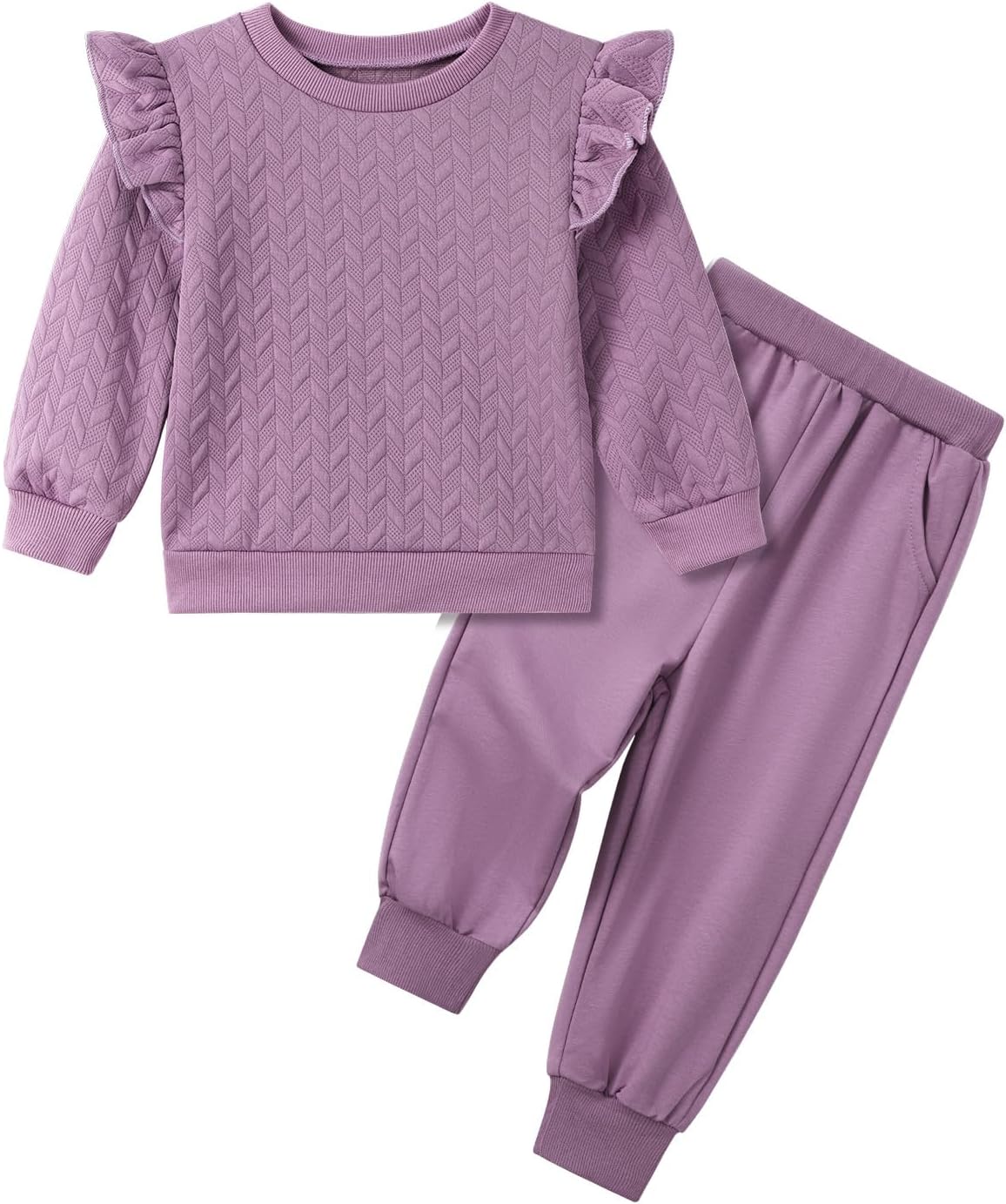 Toddler Girls Outfits Fall Winter Clothes Long Sleeve Ruffle Sweatshirt Pants Set Girl Sweatsuit 2 3 4 5 6 Year