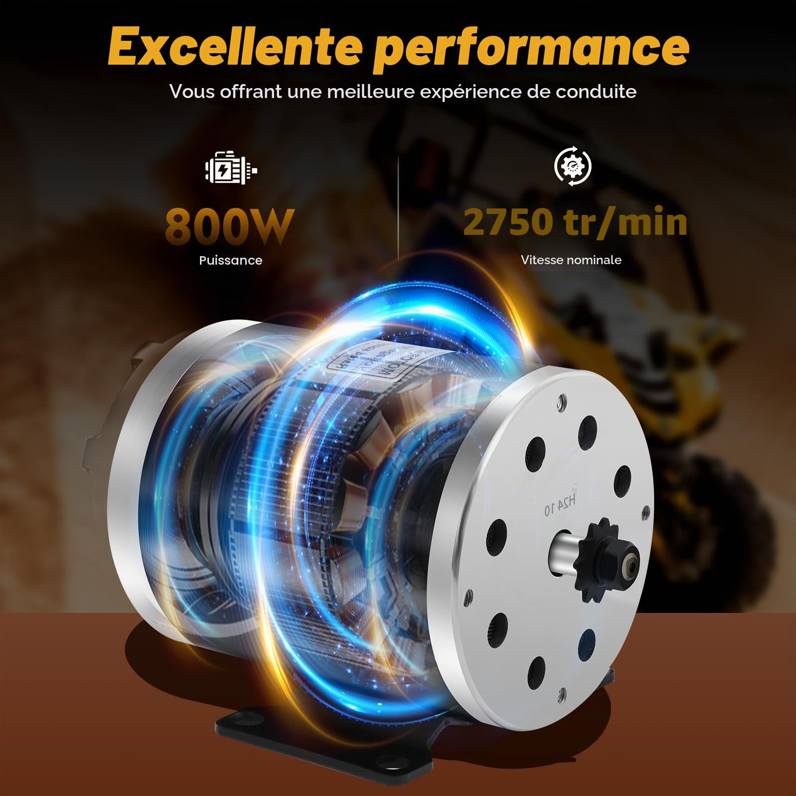 Kit de moteur électrique, 36 V 800 W CC, moteur à balais, contrôleur, unité de commande, poignée d'accélérateur avec régulateur + clé à vis pour trottinettes électriques, karts à pédales, vélos