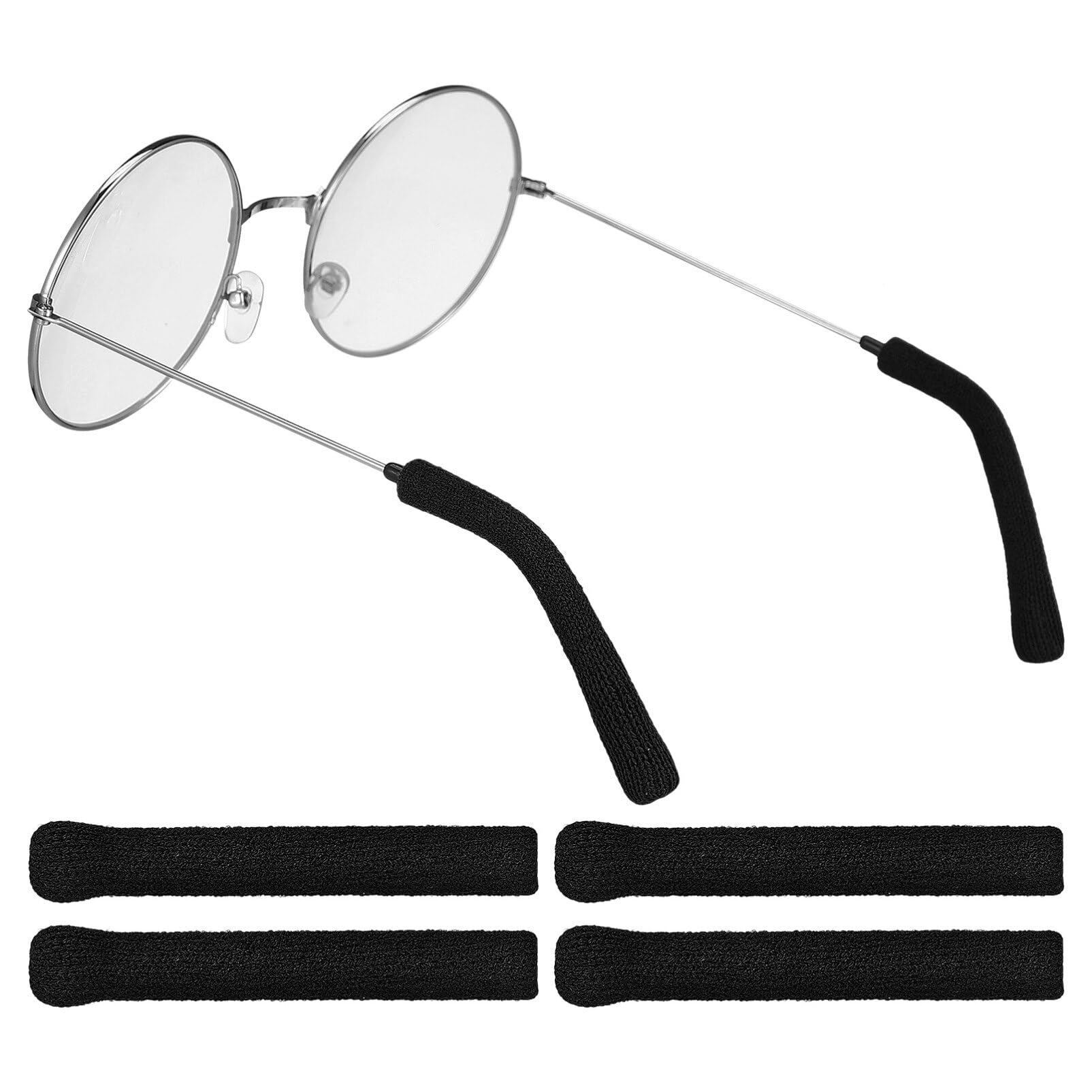 FOMIYES Eyeglasses Temple Tips Sleeve Retainer: 2 Pairs Stretchy Knitted Eyeglasses Arm Cover -Slip Glasses Ear Cushion for Sunglasses Eyewear