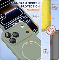 Vista 1277 de Miracase Funda diseñada para iPhone 13 Pro Max con protector de pantalla, [forro de microfibra suave antiarañazos], funda protectora de silicona