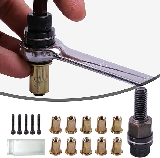 Rivet Nut Tool Drill Adapter Compact with Nuts M3 a M12 miniatura 5