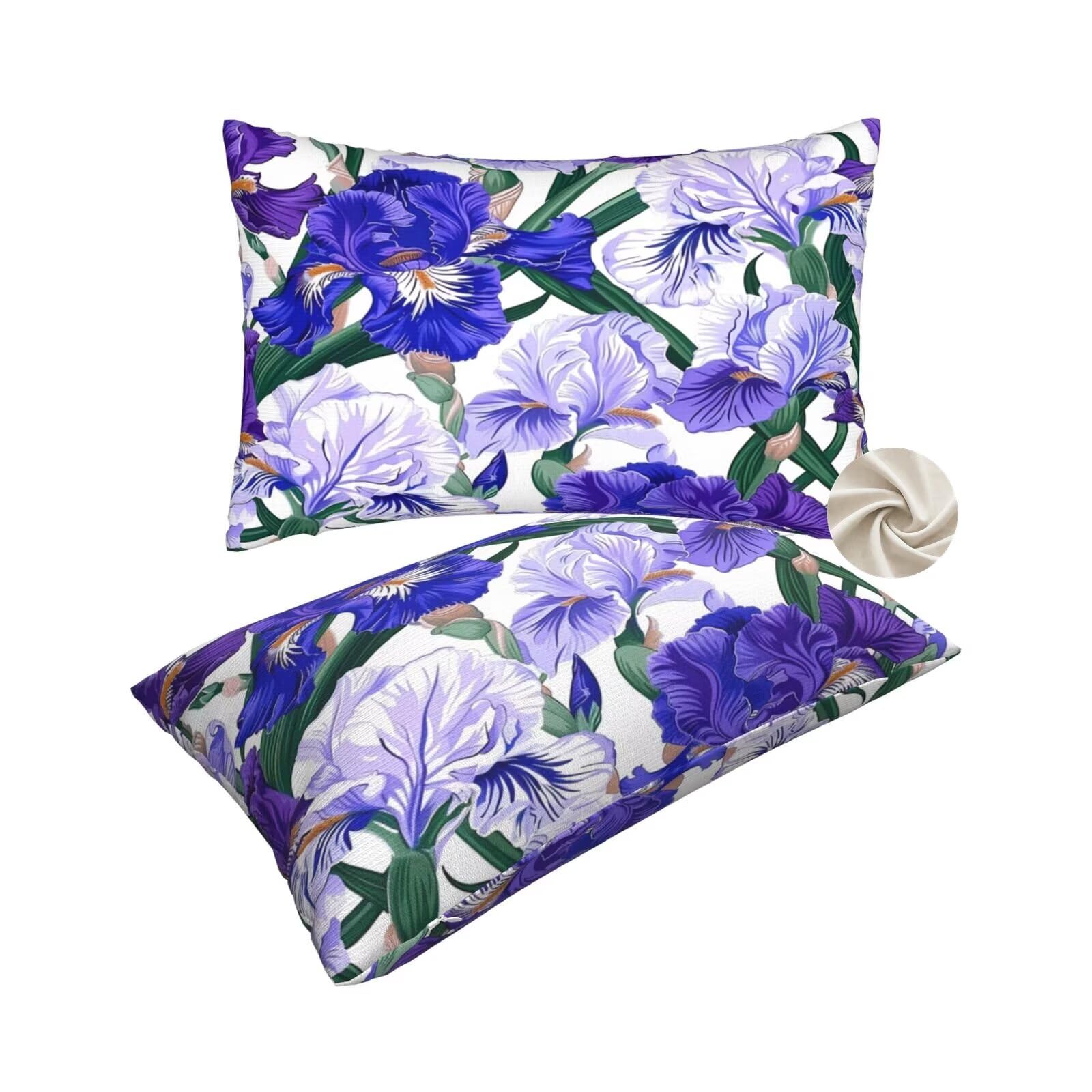 Housses de coussin 60x80 cm violet de lit taies d'oreillers fleurs canapé