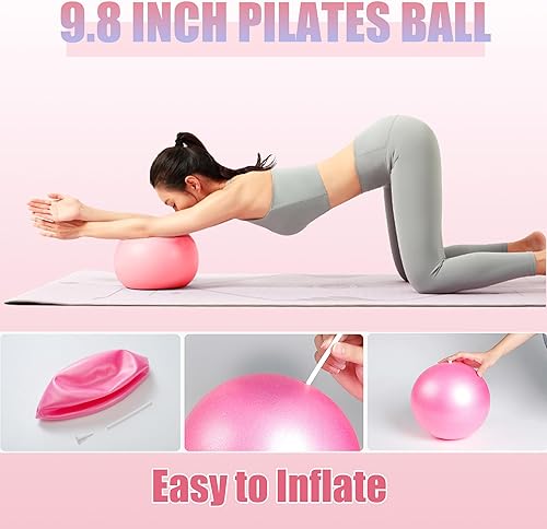 Miniatura 6 de Kit de pilates esenciales de pilates para mujer, 13 piezas de anillo de pilates y pelota con banda de resistencia, pesas ajustables para muñeca de