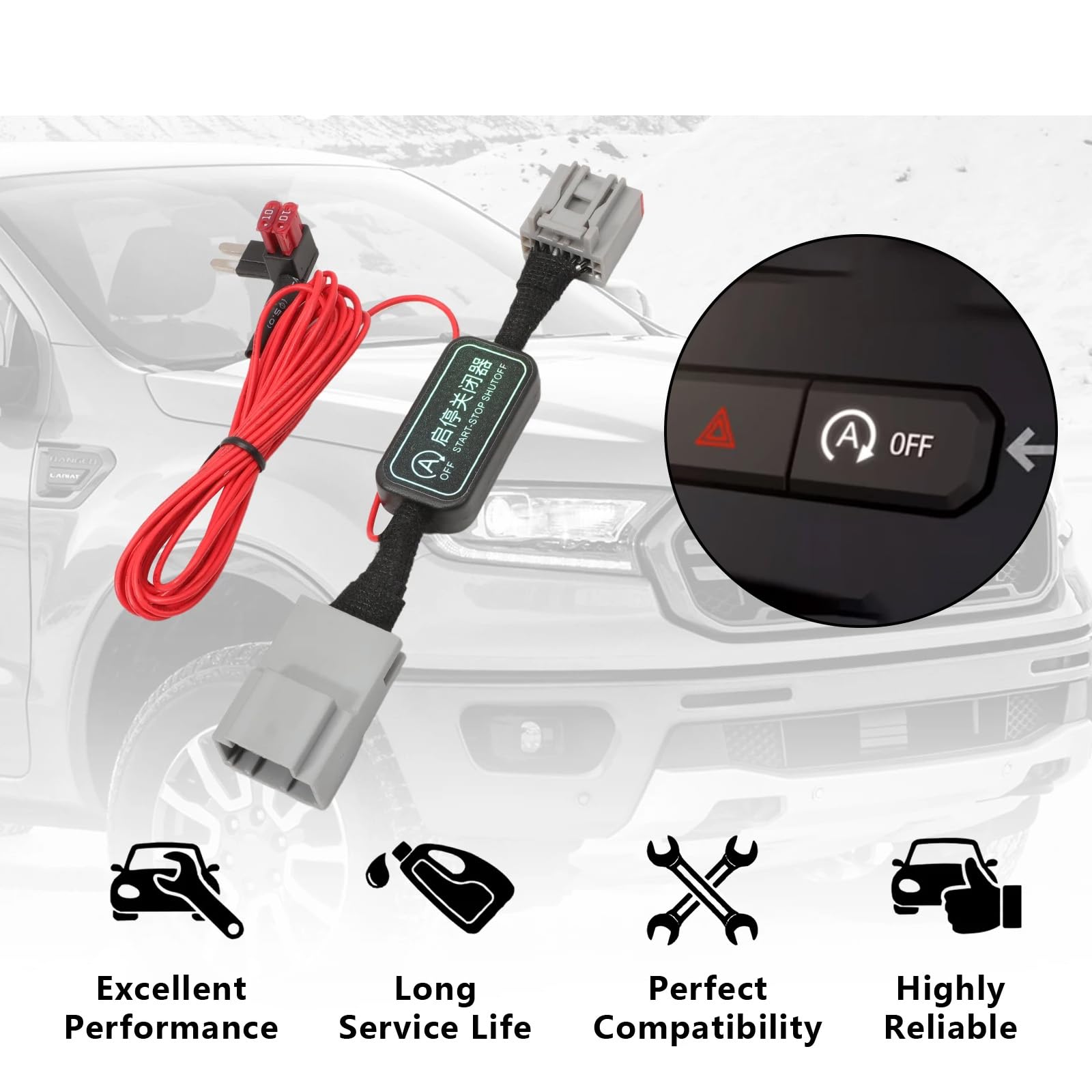 Start-Stopp-Deaktivierer, Überbrückungsmodul, Abstreifer, verbessert den Fahrkomfort, optimiert Ihren Pendler, Motorstart-Stopp-Bypass-Kabel