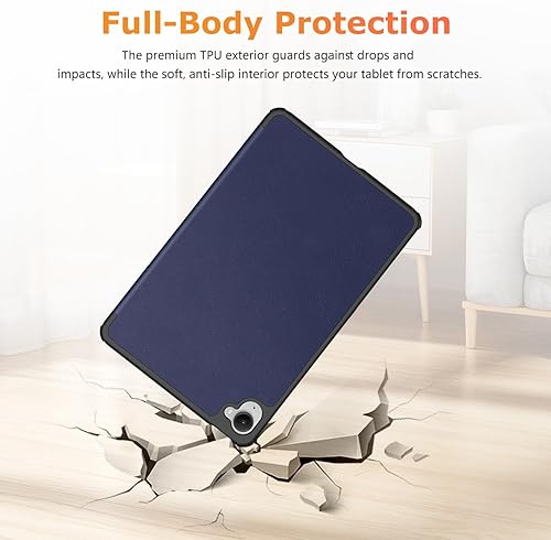 Case for Xiaomi Pad Mini 8.8 Inch Tablet – Premium PU Leather Protective Cover with Folding Stand,Contrasting Color Pen Holder Slot,Auto Sleep/Wake,Slim Lightweight,Shockproof(Dark Blue)