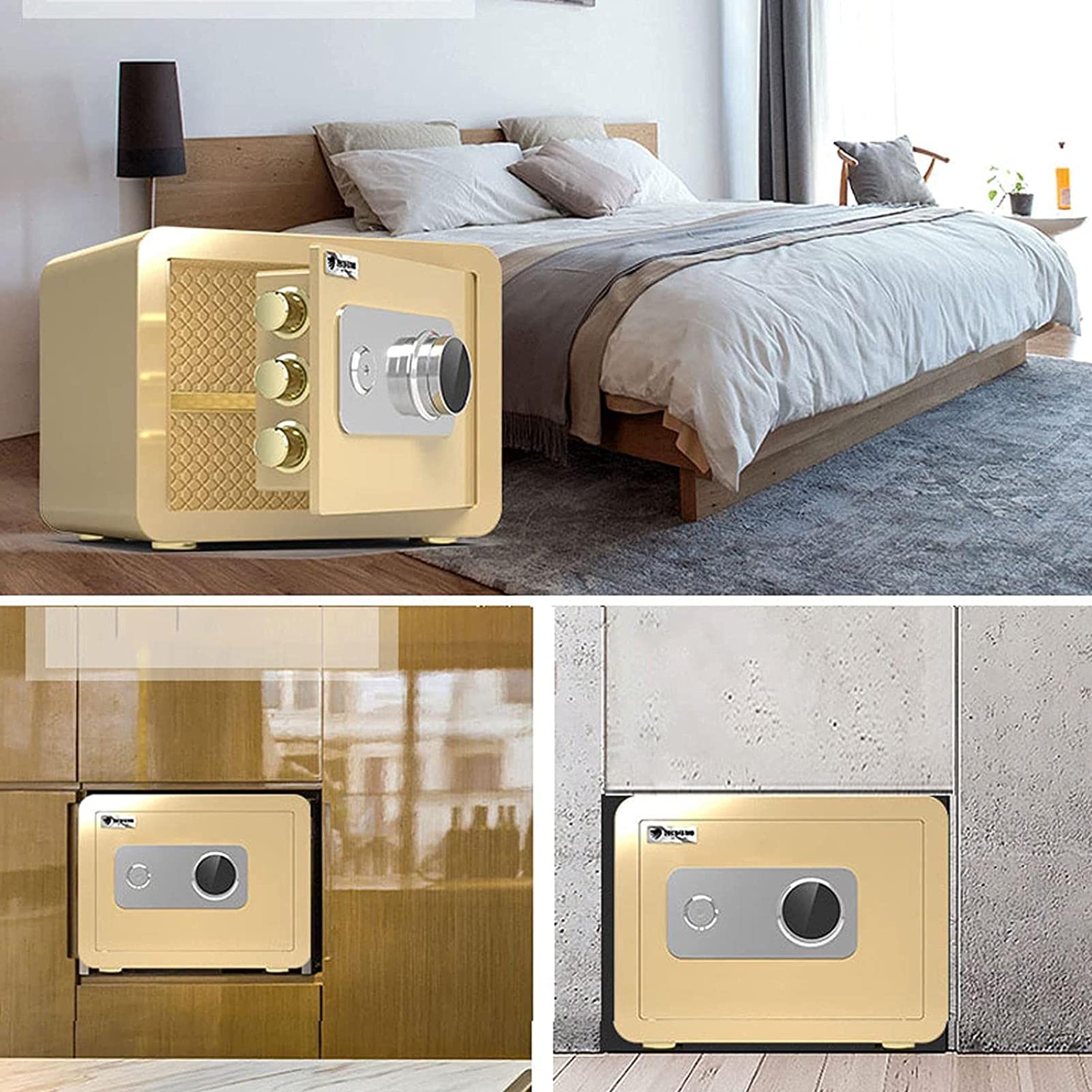 Cassetta di sicurezza impermeabile ignifuga, cassaforte e lucchetto, cassaforte con tastiera digitale, tastiera elettronica programmabile, per casa, ufficio, hotel, attività, gioielli, contanti, marr