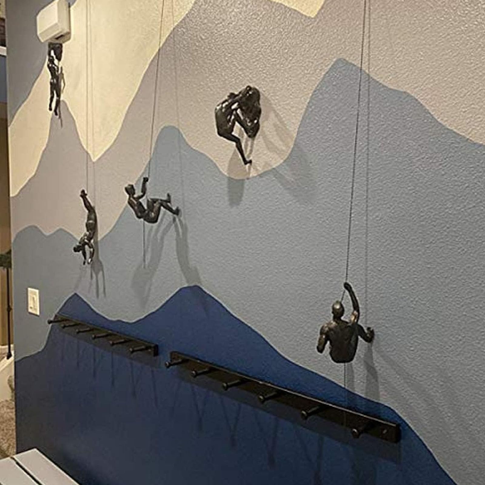 Juego de 6 esculturas de resina 3D para decoración del hogar (negro)
