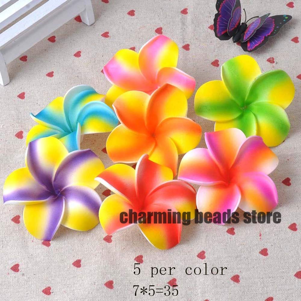 Kwiaty sztuczne, 35 szt. Plumeria hawajska pianka Frangipani sztuczny kwiat do