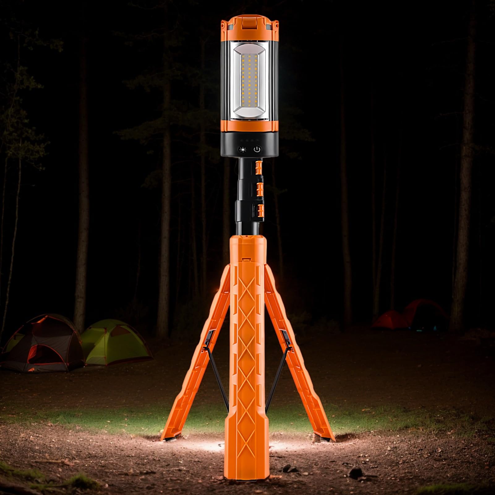 Teleskopowa Latarka Kempingowa 10000mAh 4 Tryby Wodoodporna Przenośna Lampa | Przenośna latarka robocza Do prac nocnych, warsztatu, garażu, naprawy ciężarówek, wędkarstwa, spawania
