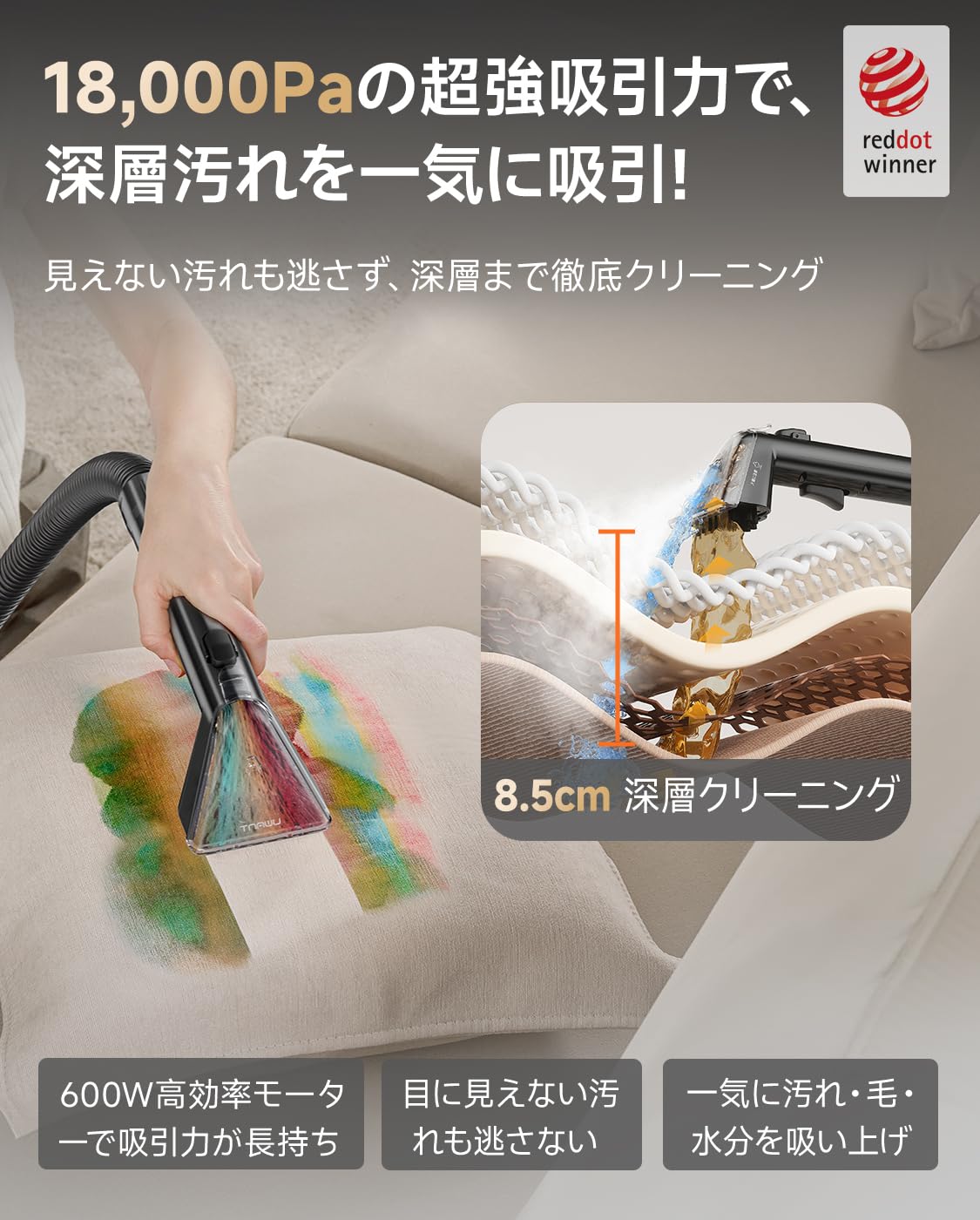 Amazon | 【100℃蒸気噴射×18000Pa超強吸引力×60℃加熱お湯】 uwant