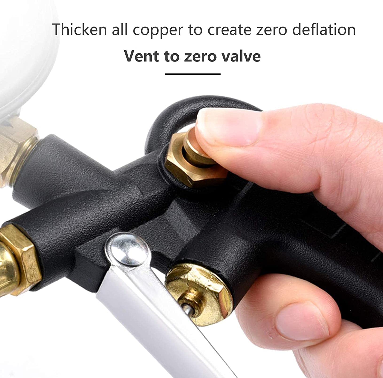 HMTE Manómetro de presión de neumáticos, inflador de neumáticos de 140 PSI con compresor de Aire de manómetro, Mandril de Aire de válvula para Coche, Motocicleta, Bicicleta (Azul 0)
