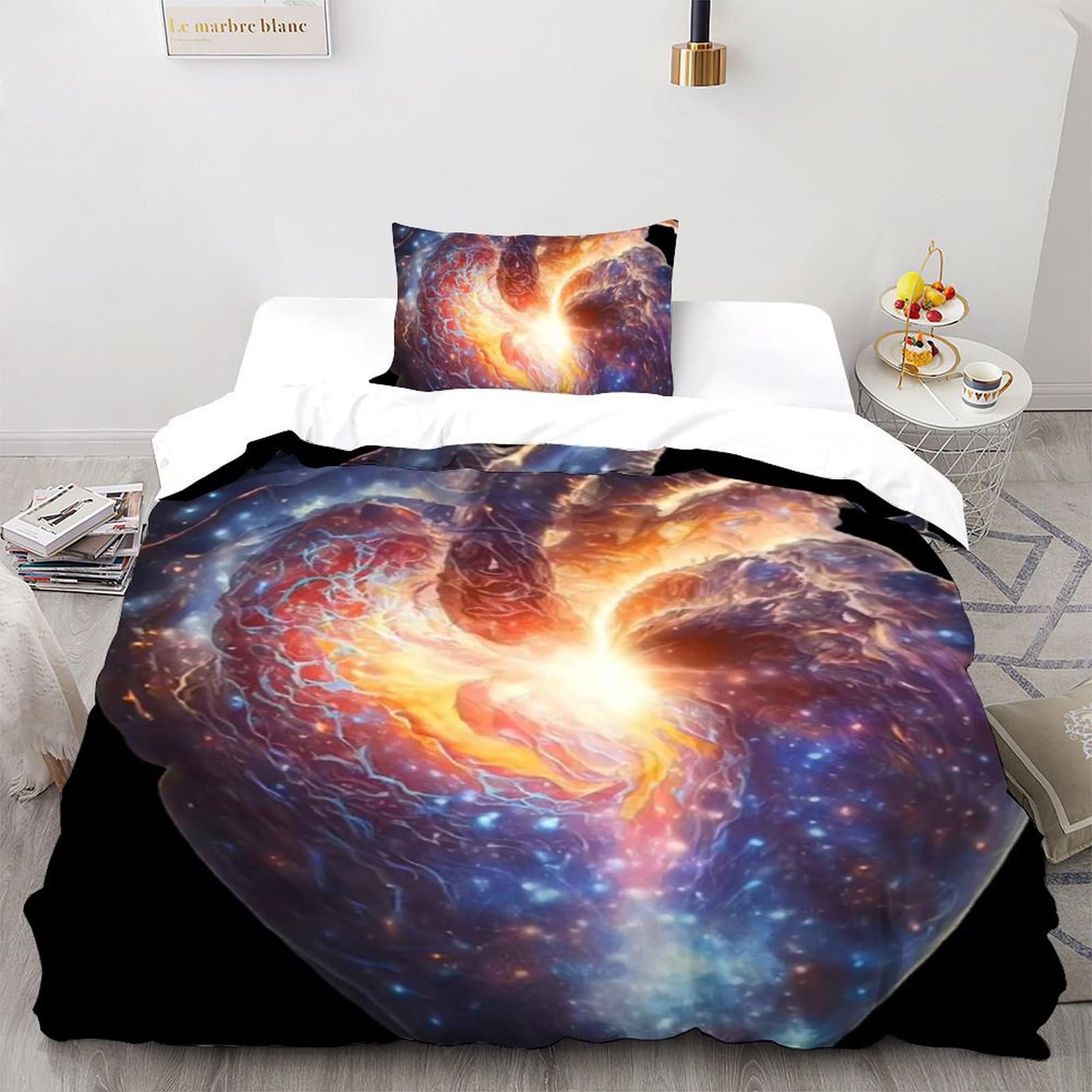 Ensemble ciel étoilé de luxe parure de lit rock antistatique 135x200cm pour adolescent