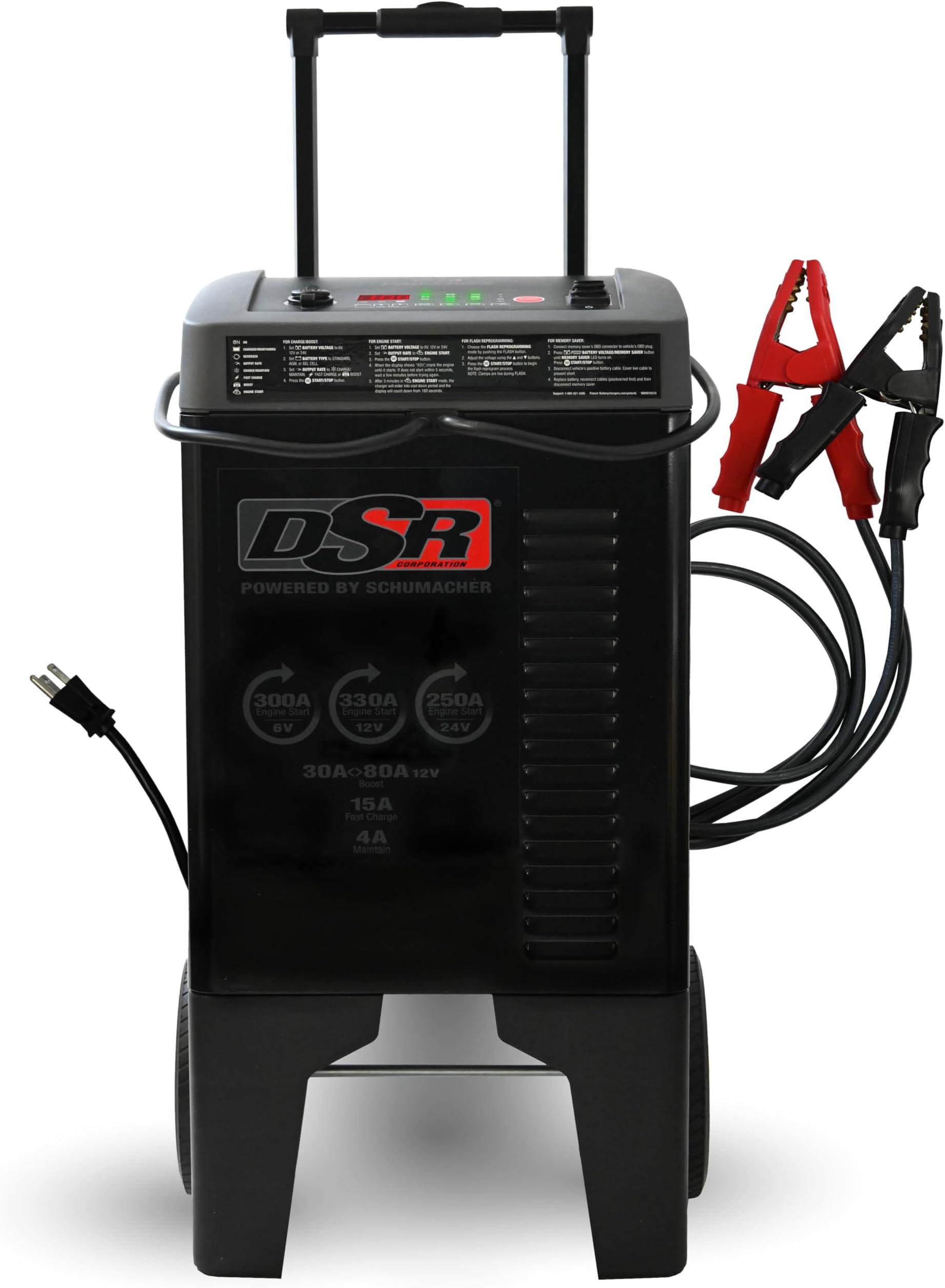 - DSR ProSeries 6V / 12V / 24V Automatic Battery Charger & Engine Starter - 330A Heavy Duty Engine Starter - Truck, SUV & Boat Compatible - Fully Automatic - DSR124