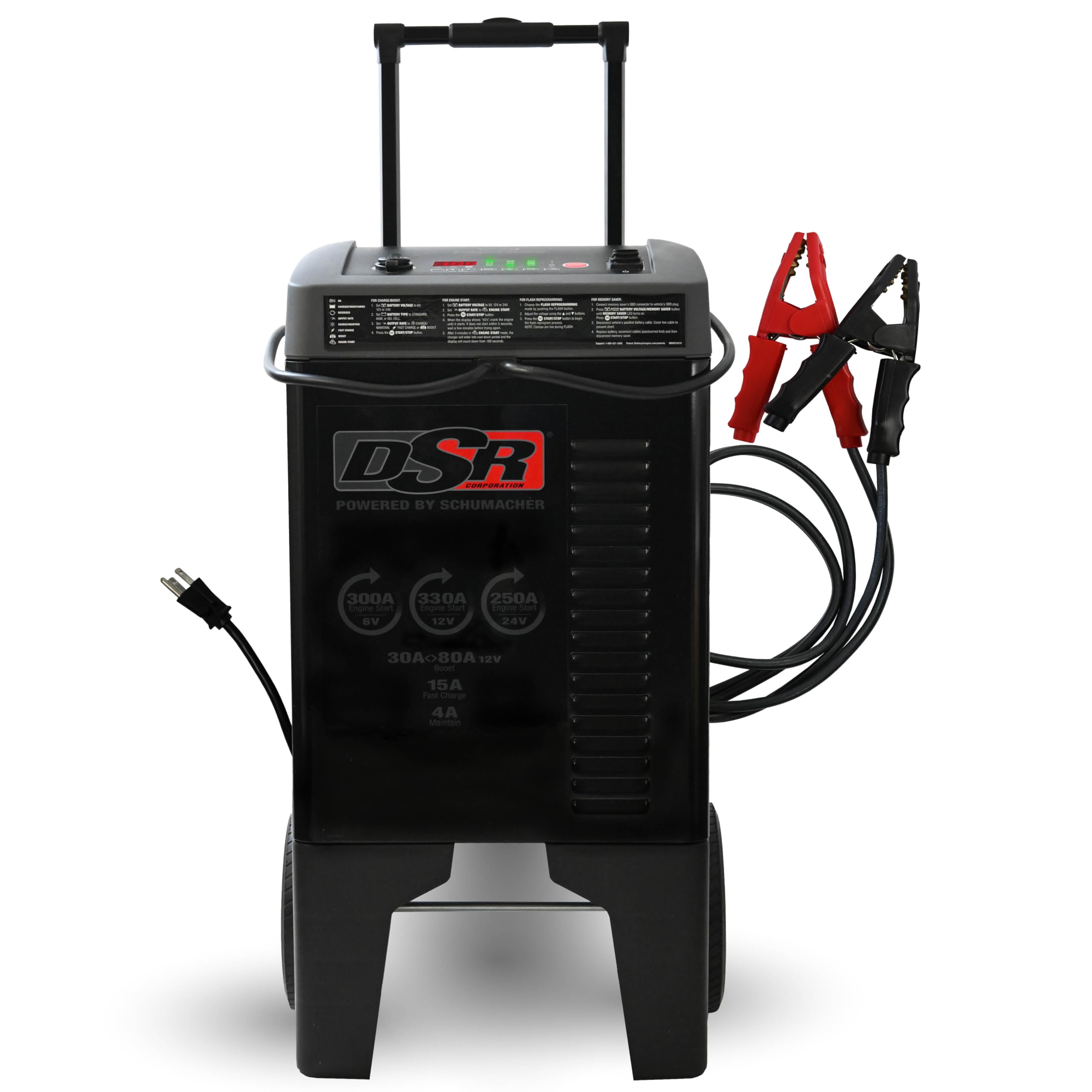 DSR ProSeries 6V / 12V / 24V Automatic Battery Charger & Engine Starter - 330A Heavy Duty Engine Starter - Truck, SUV & Boat Compatible - Fully Automatic - DSR124
