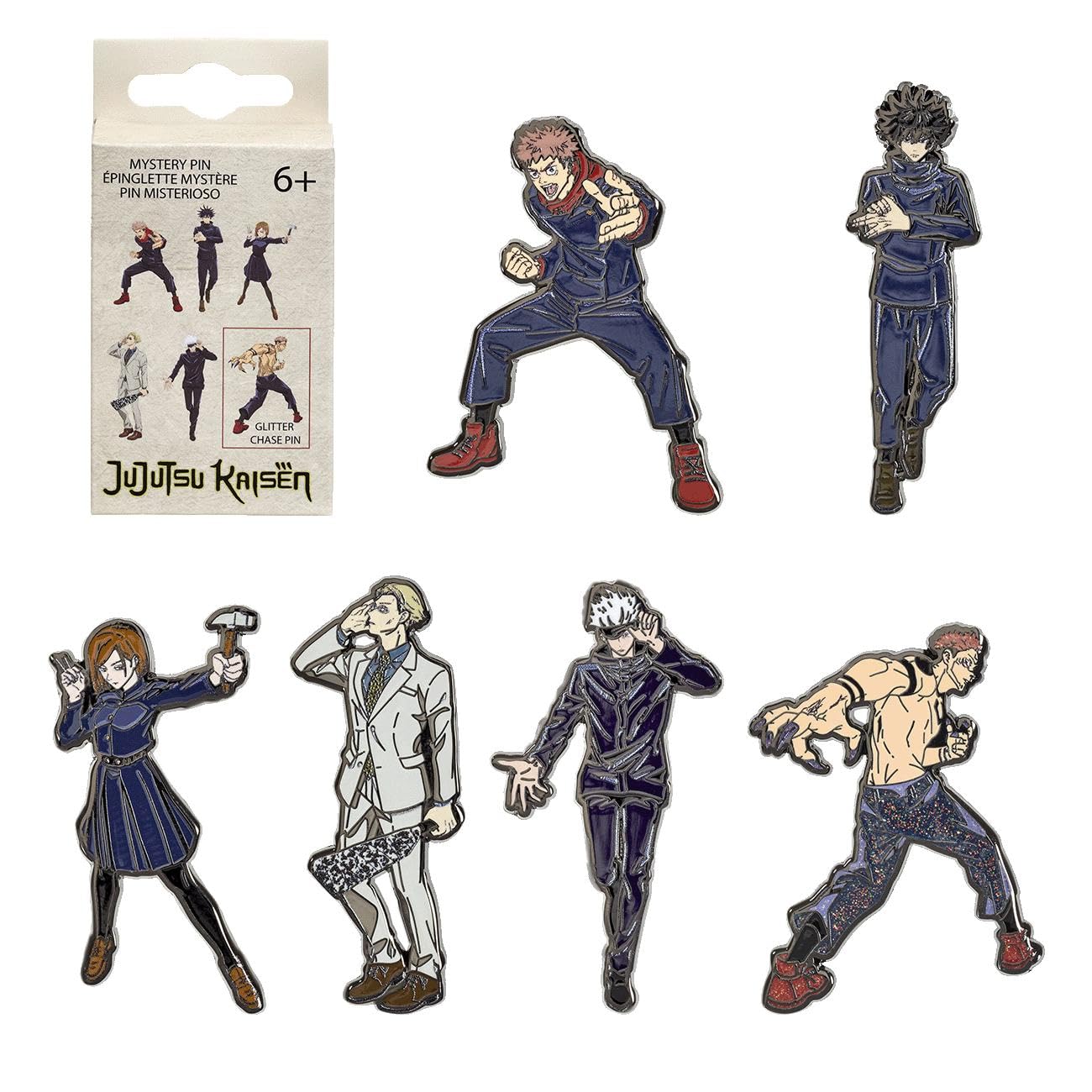 Loungefly - Jujutsu Kaisen - Ryomen Sukuna - Emaliowana przypinka z postacią - 1 z 12 do kolekcjonowania - różne style - Jujutsu Kaisen - emaliowane przypinki w ślepe pudełko - urocza broszka