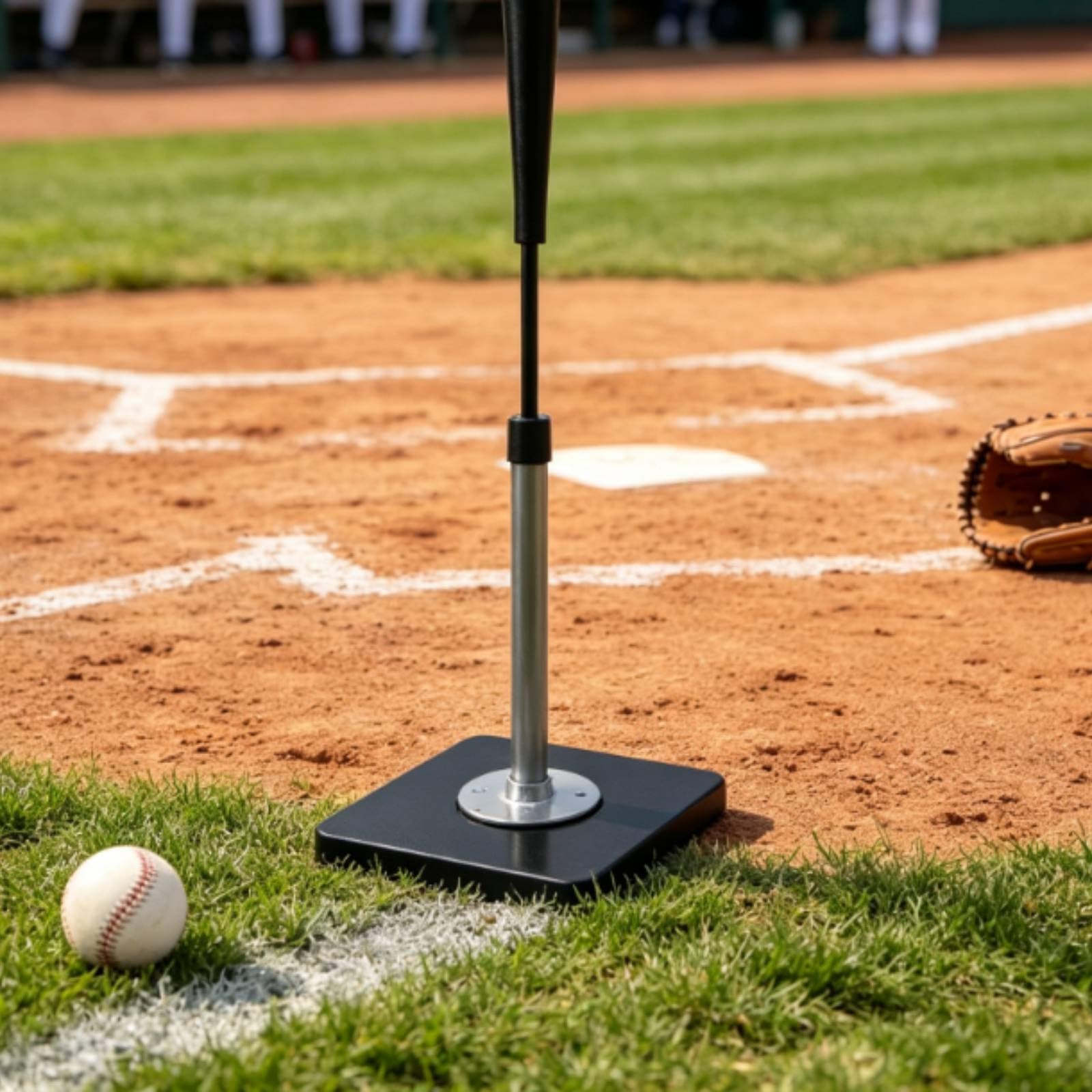 LOVIVER Baseballtrainingsständer für Schlagpraxis mit Höhenverstellbarem Aufbau von 66 Bis 99 cm Und Robustem Metallmontagesockel für Zuverlässiges Training