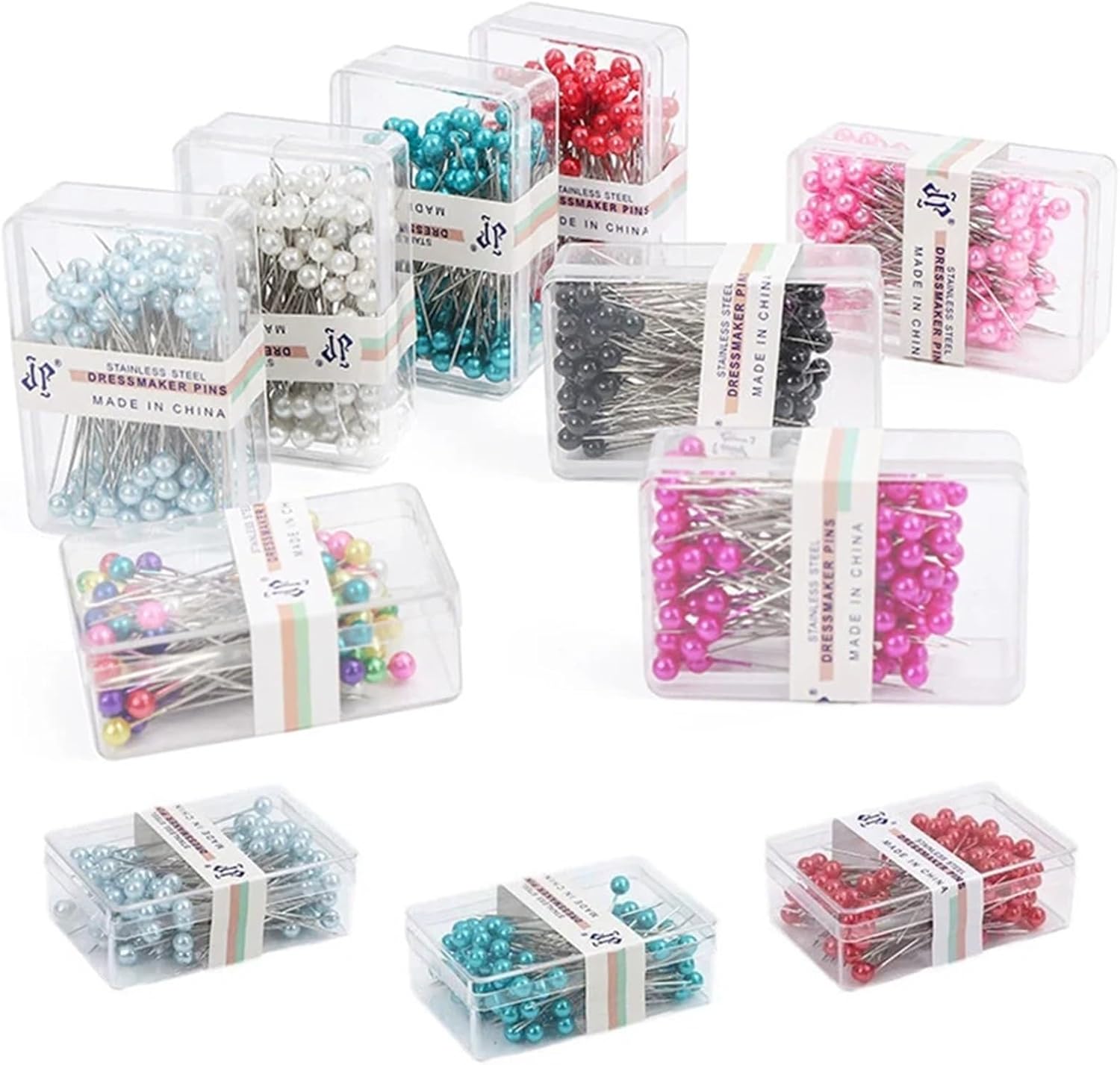 Sewing Pins 10Box 3.2cm Pearl Pin Multi Colors Available DIY Handmade Clothing Positioning Needle Garment Accessory for Dressmaker(Mix)