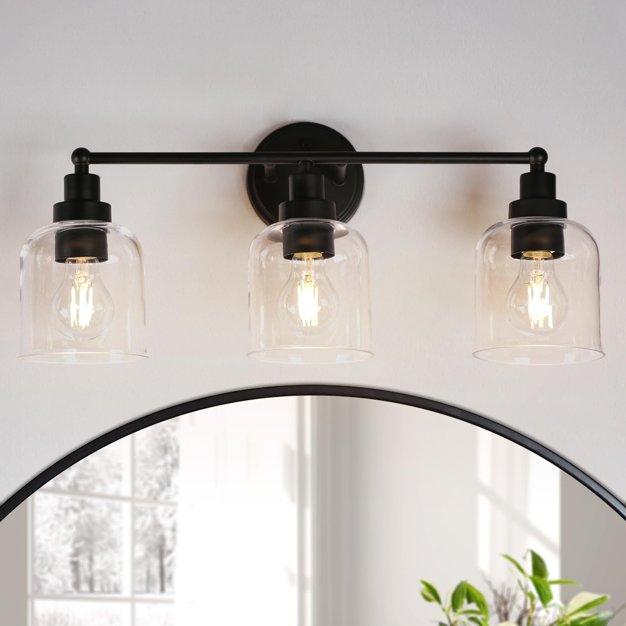 KSANA Black Vanity Light, Farmhouse Bathroom Light Fixture Over Mirror ...
