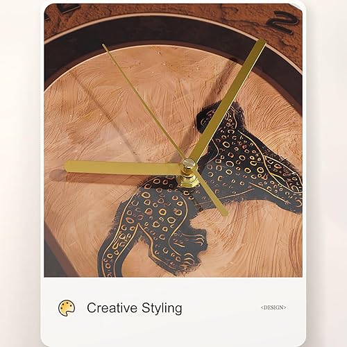 Miniatura 5 de Reloj de pared retro para sala de estar, reloj de pared decorativo sin tictac, silencioso, reloj de pared con pintura artística para dormitorio,