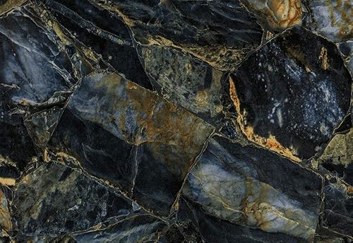 Miniatura 2 de GLOW4U Papel de pared de mármol de vinilo brillante para encimeras de cocina, mesa, revestimiento autoadhesivo de granito para estantes (15.7 x 117