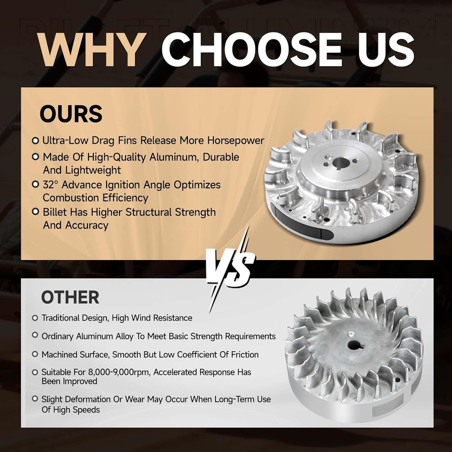 Speedway Billet Aluminum Flywheel For Predator 212cc Hemi Only,Advance timing of approximately 32 Degrees Silver