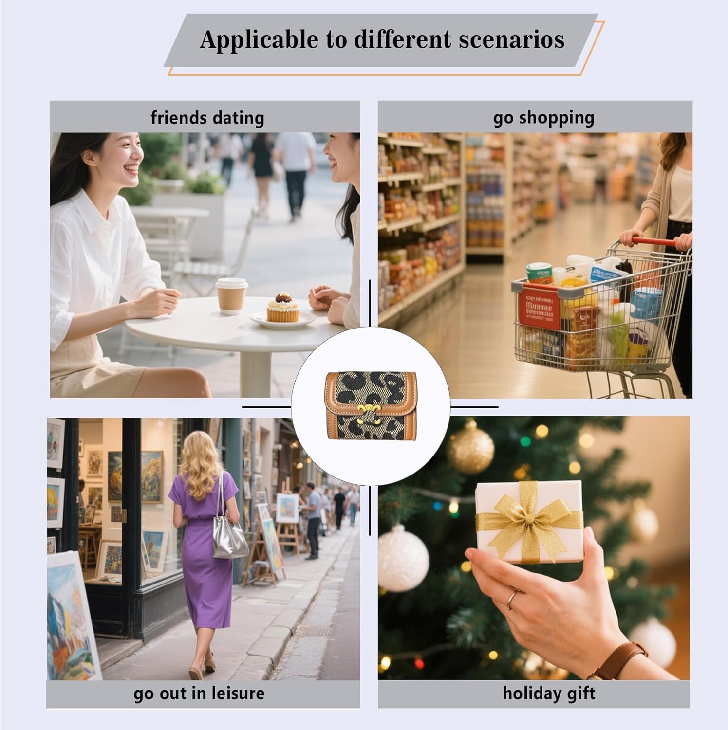 Leheybia Women's Credit Card Holder Jacquard Canvas Small Wallet Rfid Blocking Business Card Case 11 Accordion Card Slot Card Holder Wallet for Women (Earthy yellow) - Image 6