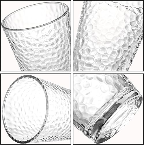 Miniatura 3 de Frcctre Paquete de 6 vasos de bebida vintage, vasos de agua románticos de 11 onzas, vasos de alta calidad, sin plomo, juego de cristalería para