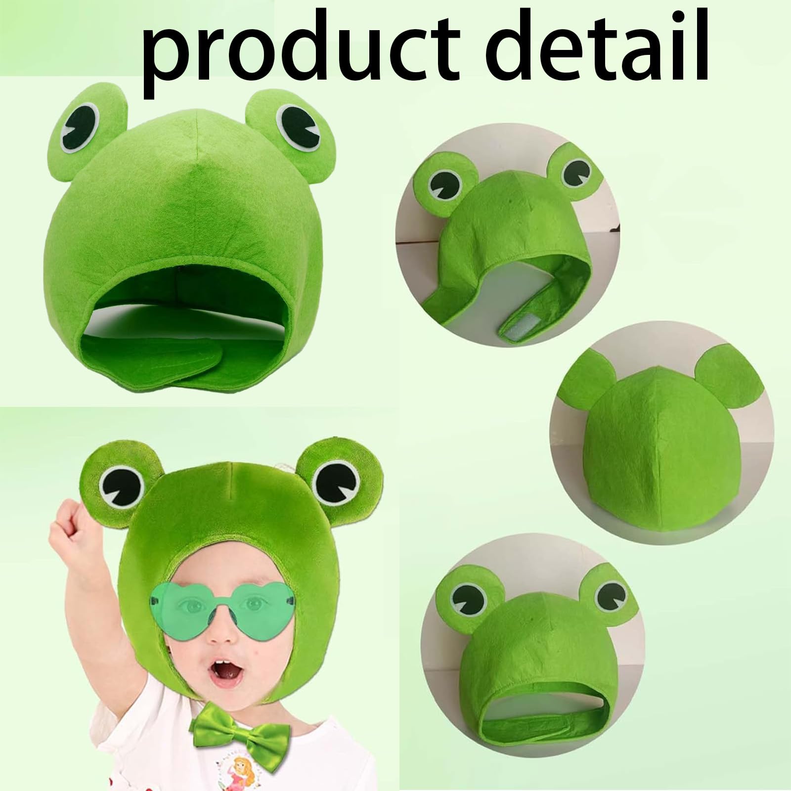 AMBEERT Frog Hat, Toad Hatwith Large Novelty Eyes, Frog Costume for Cosplay and Parties Novelty Hat - Image 3