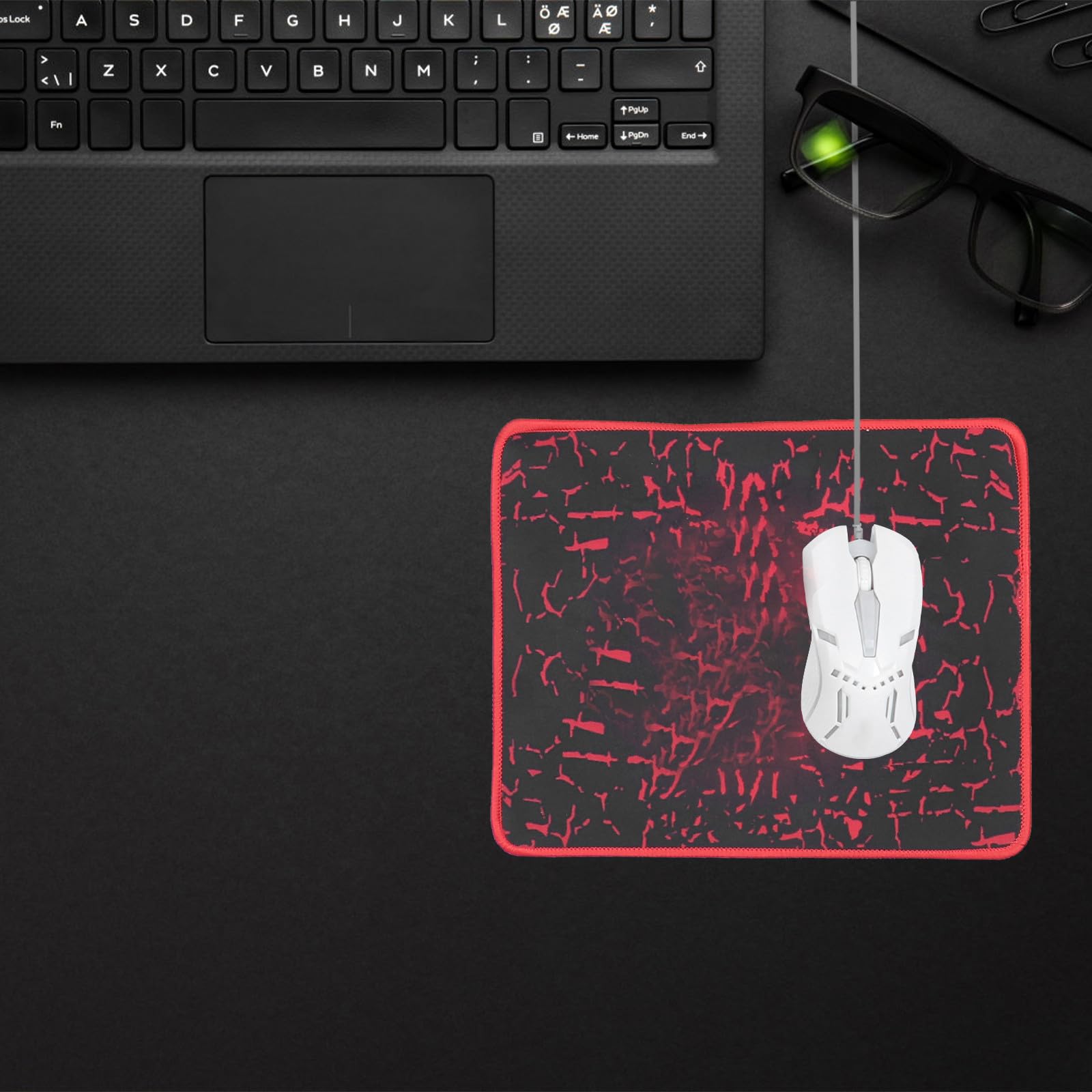 TOYANDONA Tastiera Mouse Cuffie e Tappetino Gaming Ergonomico Retroilluminato USB Plug Play Accessori Postazione Gioco e Lavoro Design Antifatica per Uso Prolungato Bianco