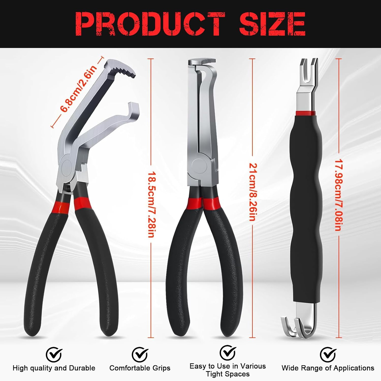 Electrical Disconnect Pliers,3 PCS Electrical Connector Pliers Electrical Connector Separator Tool for Connector Removal Fuel Line Air Flow Sensor