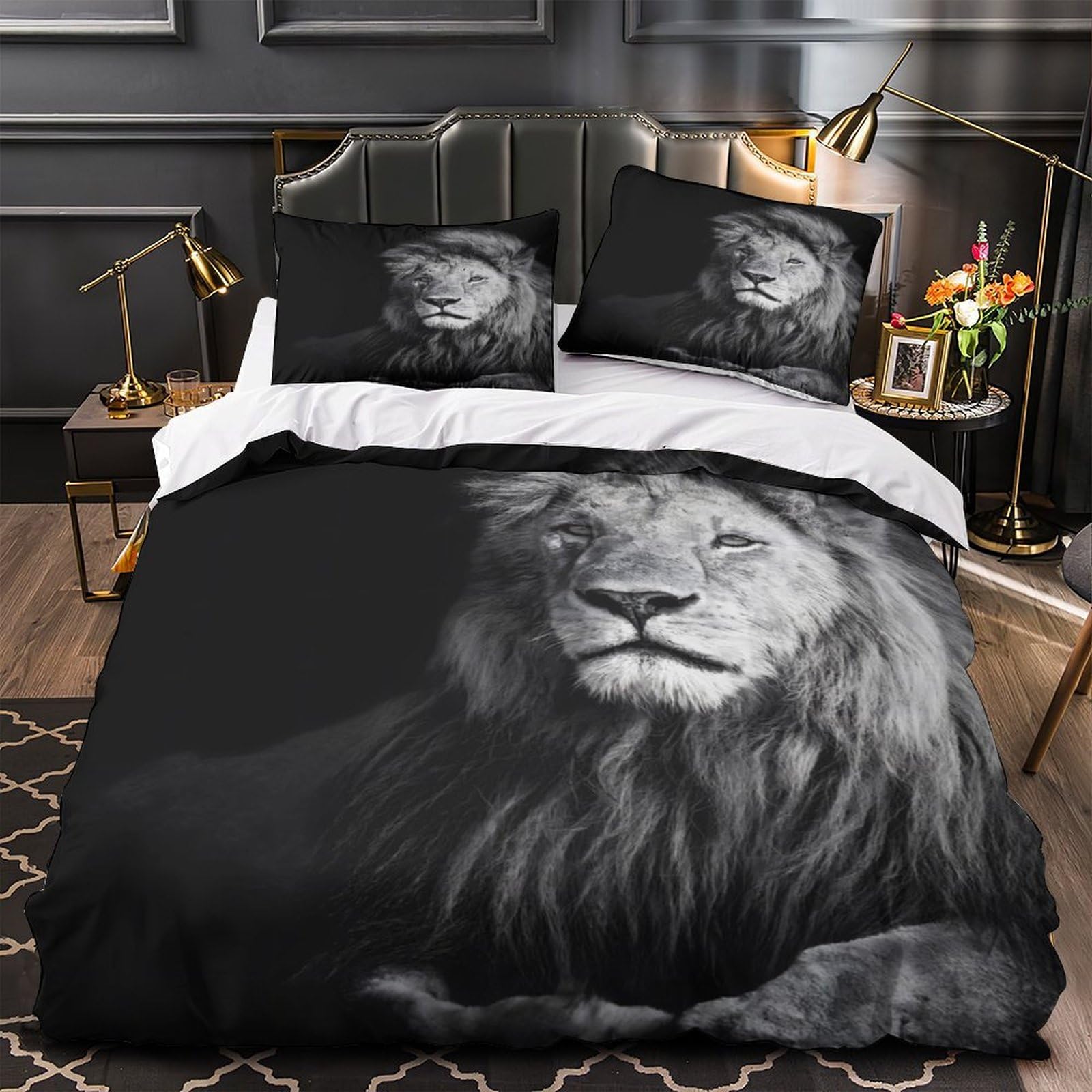 Ensemble de literie lion 3D pour décorer une chambre de fille