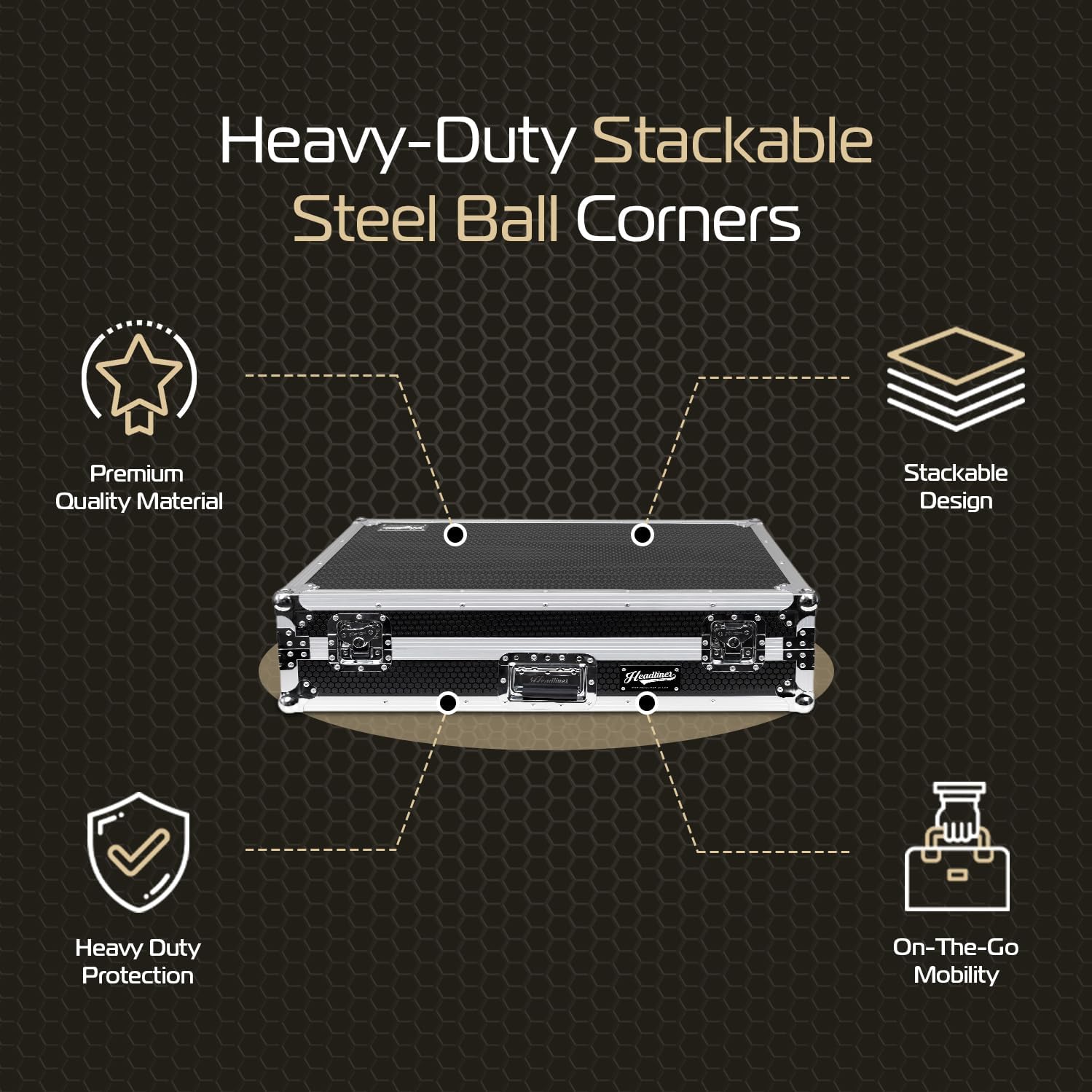 Headliner Flight Case Compatible with Rane Four & Rane Performer with Laptop Platform & Wheels