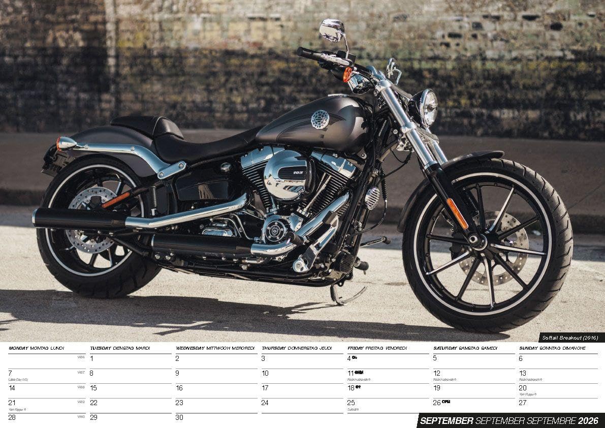 Harleys - Harley Davidson 2026 Calendrier - Calendario