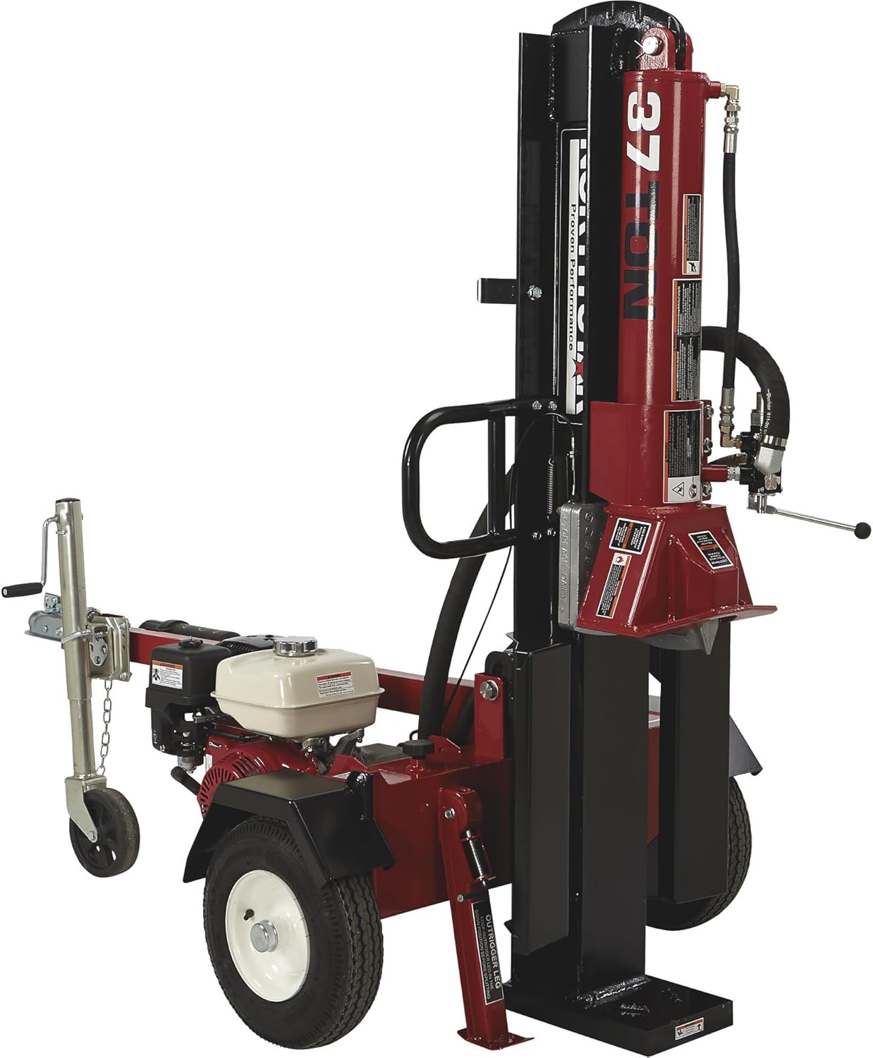 NorthStar 37-Ton Log Splitter in vertical position