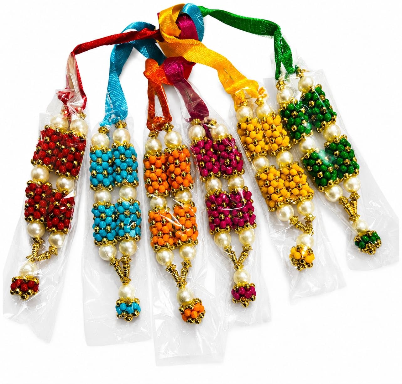 Laddu Gopal Decorative Beads Mala for Bal Gopal Ji | Multicolor Handmade Mala | Golden & Color Beads Design | Pack of 6-picture-25