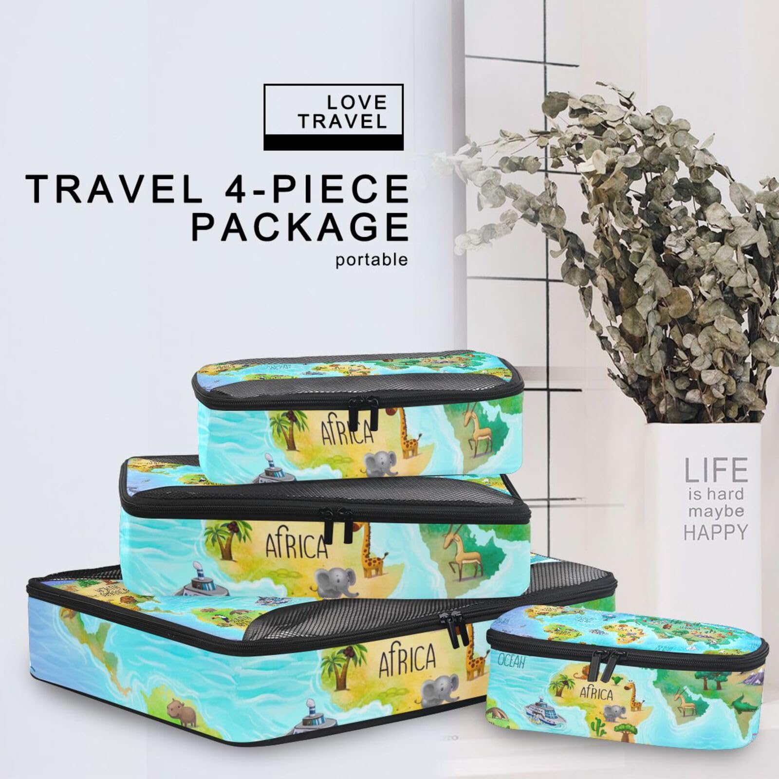 100 Stück Würfel-Boxen mit Thema Reise + Kärtchen für