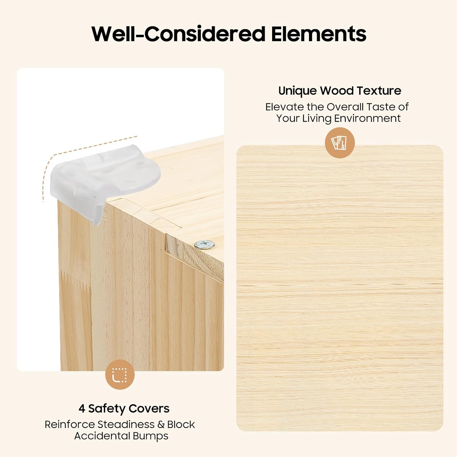 12-Cube Bookcase, 2-Tier Solid Wood Cube Storage Organizer, 70.9" L x 11.8" W x 23.6" H in Floor Standing Open Bookshelf, Natural TV Stand up to 75 Inchs for Home and Office (Natural Wood, 12-Cube)